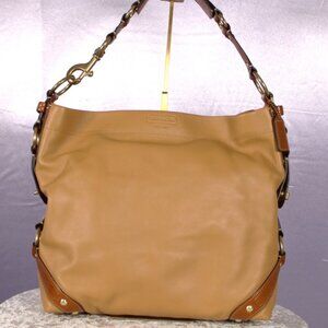 Coach Leather Hobo Shoulder Bag Tan Brown Brass Hardware NWOT